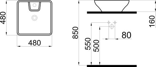 Раковина STWORKI накладная 48 K0101-2485 в Азове